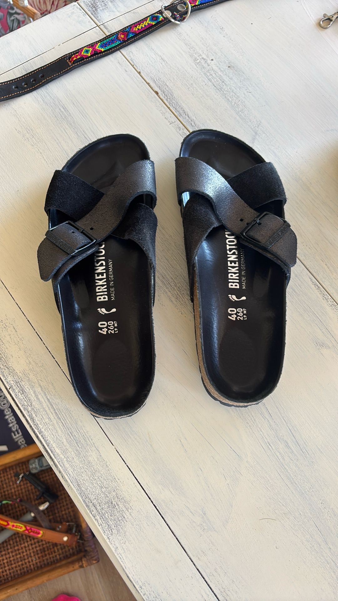 BIRKENSTOCK BLACK SANDALS SIZE 40