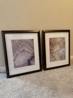 Framed Crystal Agate Prints 22”x18”