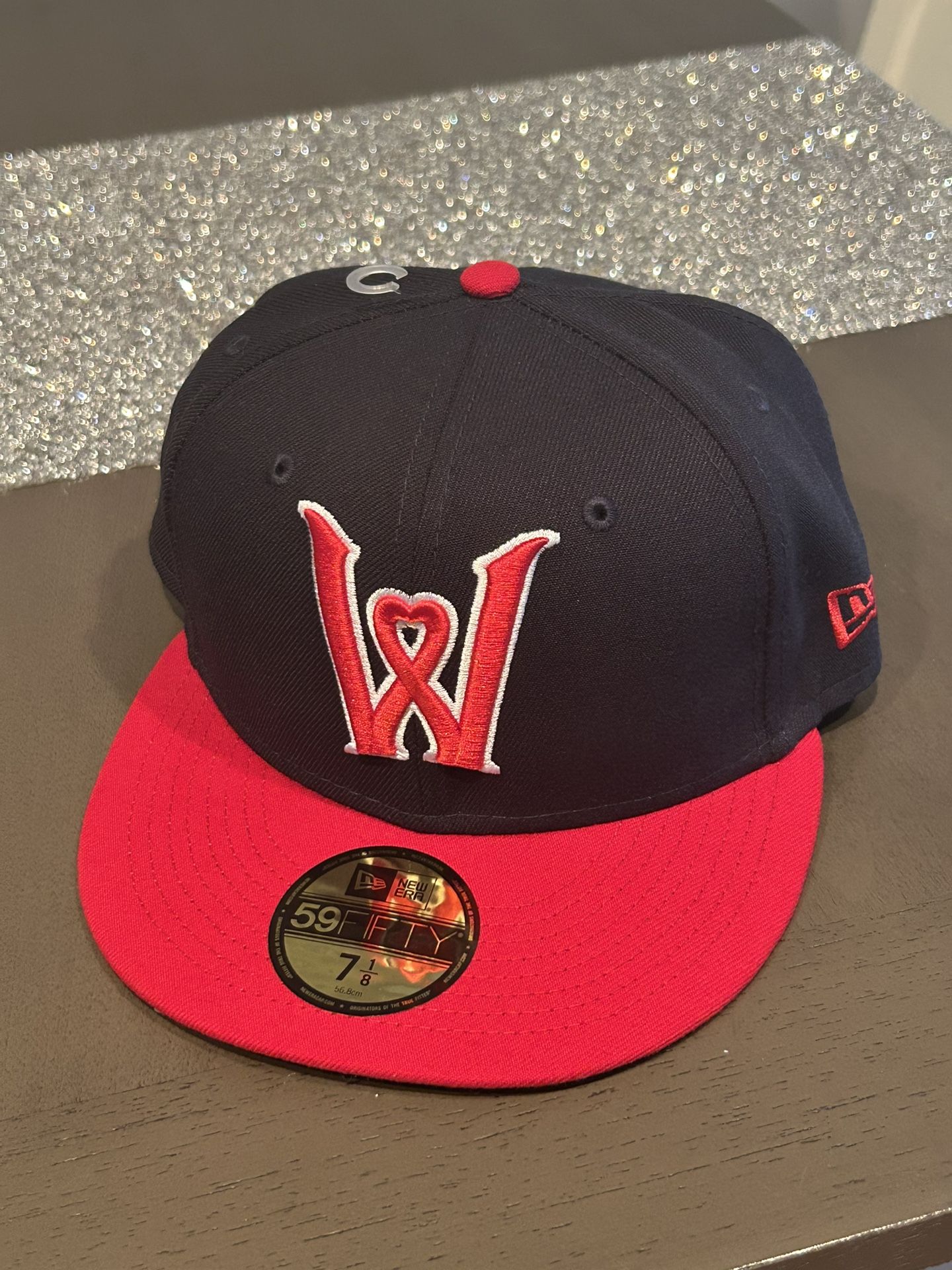 Men's New Era Red Worcester Red Sox Authentic 59FIFTY Hat Blue Red Size 7 1/8