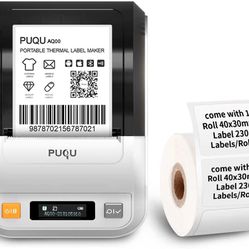 Portable Bluetooth Thermal Label Printer with Rechargeable Battery