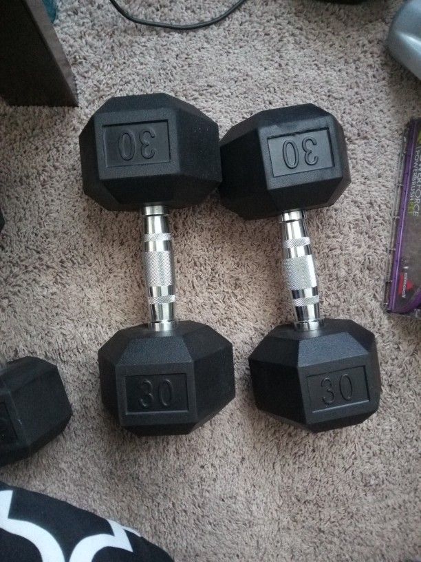 30lb Rubber Dumbbells NEW