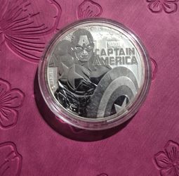 Silver coin with Captain America