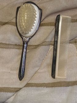 Antique Silver Brush & Comb