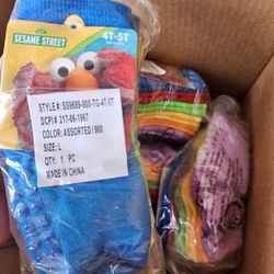 Sesame Street Toddler Gripper Socks 4T-5T Elmo, Cookie Monster, & More - 6 pack