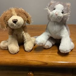 Set of 2 Ganz Dog and Cat Stuffed Animals