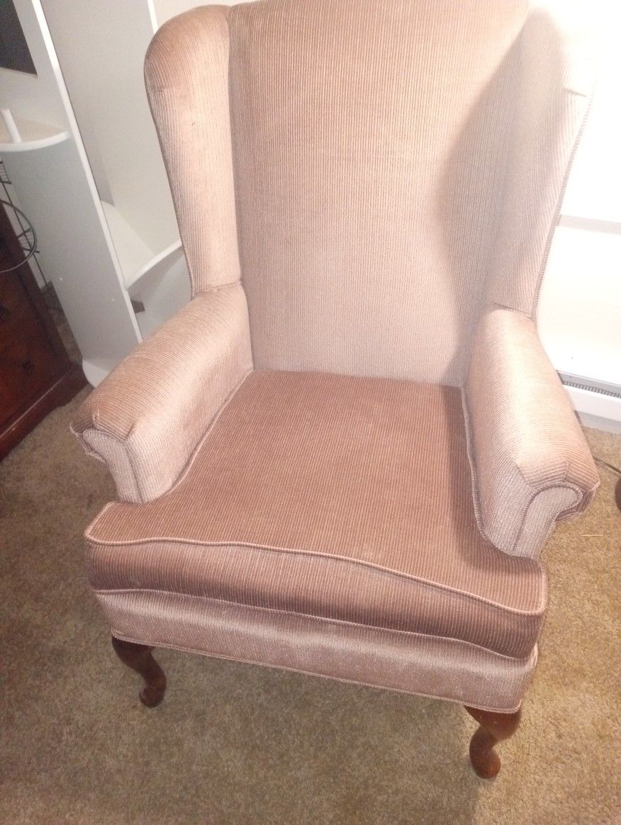Dusty Rose Velvet Wingback Chair