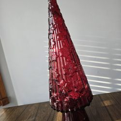 Red Glass Christmas Tree New