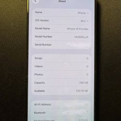 iPhone 15 Pro Max 256gb Unlocked