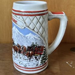 Budweiser Clydesdales Ceramic 6.38” “A” Series Limited 1985 Edition Beer Stein 