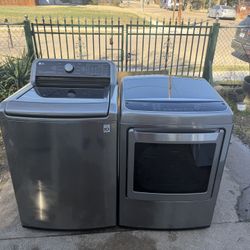 Lg Stainless Steel  Washer  And Dryer Electric Set