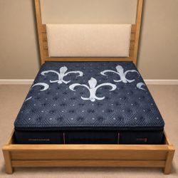 King size bed frame with Stearns and Foster Lux Estate Pillowtop Mattress