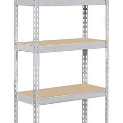 5-Tier Utility Shelves, Metal Storage Shelves Garage Shelving Unit Adjustable Garage Storage Shelves Storage Racks Shed Shelving- Silver, 27.4 x 11.6 