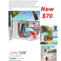 New in box bird feeder with solar camera $70 pick up east Palmdale check out all my other listings or hit follow we will open box to show its new 