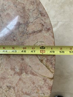 Vintage Oval Rose Marble Cocktail Table
