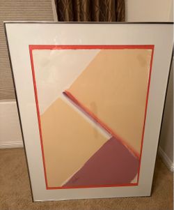 Large Glass Picture Frame w/ paper art