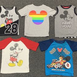 Bundle of boys 5T Mickey Mouse tank tops and shirts 