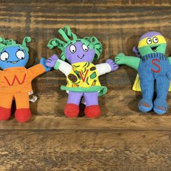 1970s - Vintage THE LETTER PEOPLE Finger Puppet S, V W - Total Of 3