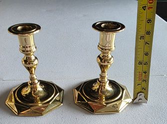 Brass Candlestick Holders Set of 2
