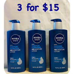 (3)Nivea men body lotions  16.9 fl oz