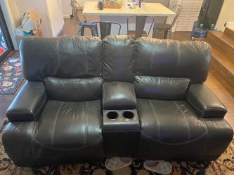 Set of Brown Leather Couches