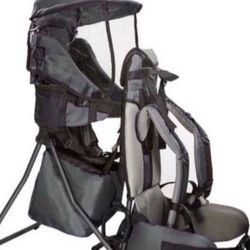 ClevrPlus Cross Country Baby Backpack Carrier, Gray, Toddler Hiking Backpack with Comfortable Seat, Adjustable Straps & Belt, Foldable Frame Lightwei