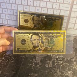 Gold 5$ Bill Foil 