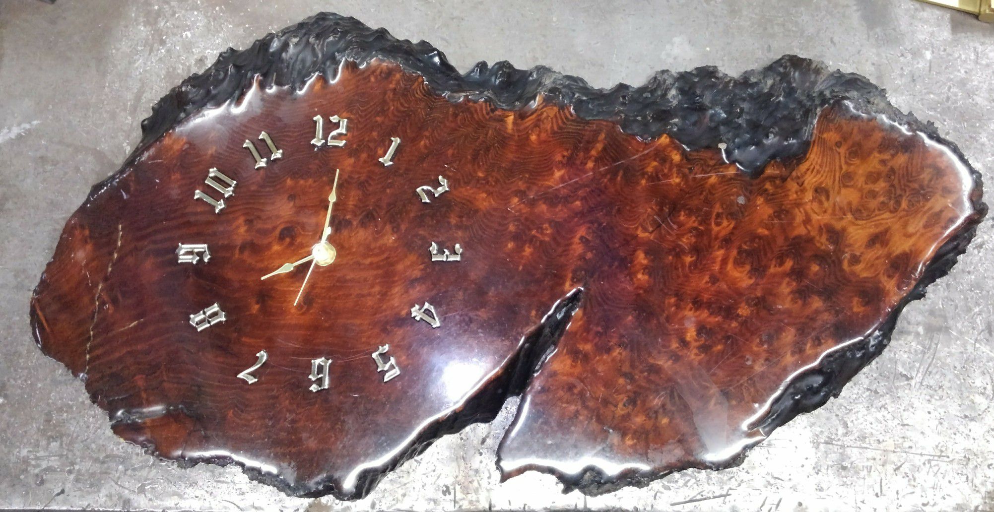 Vintage / antique live edge wood clock