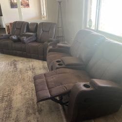 Brown Couch/recliners