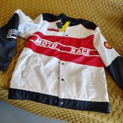 Brand New Men's Racing Leather Jacket Size XL - $29 OBO 