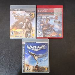 Sony PlayStation 3 PS3 Uncharted 2 And 3 Plus Warhawk (Sony PlayStation 3)