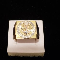 10kt Gold Two Tone Anchor Ring 