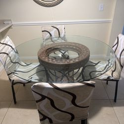 Elegant Glass Dining Set – Seats 4
