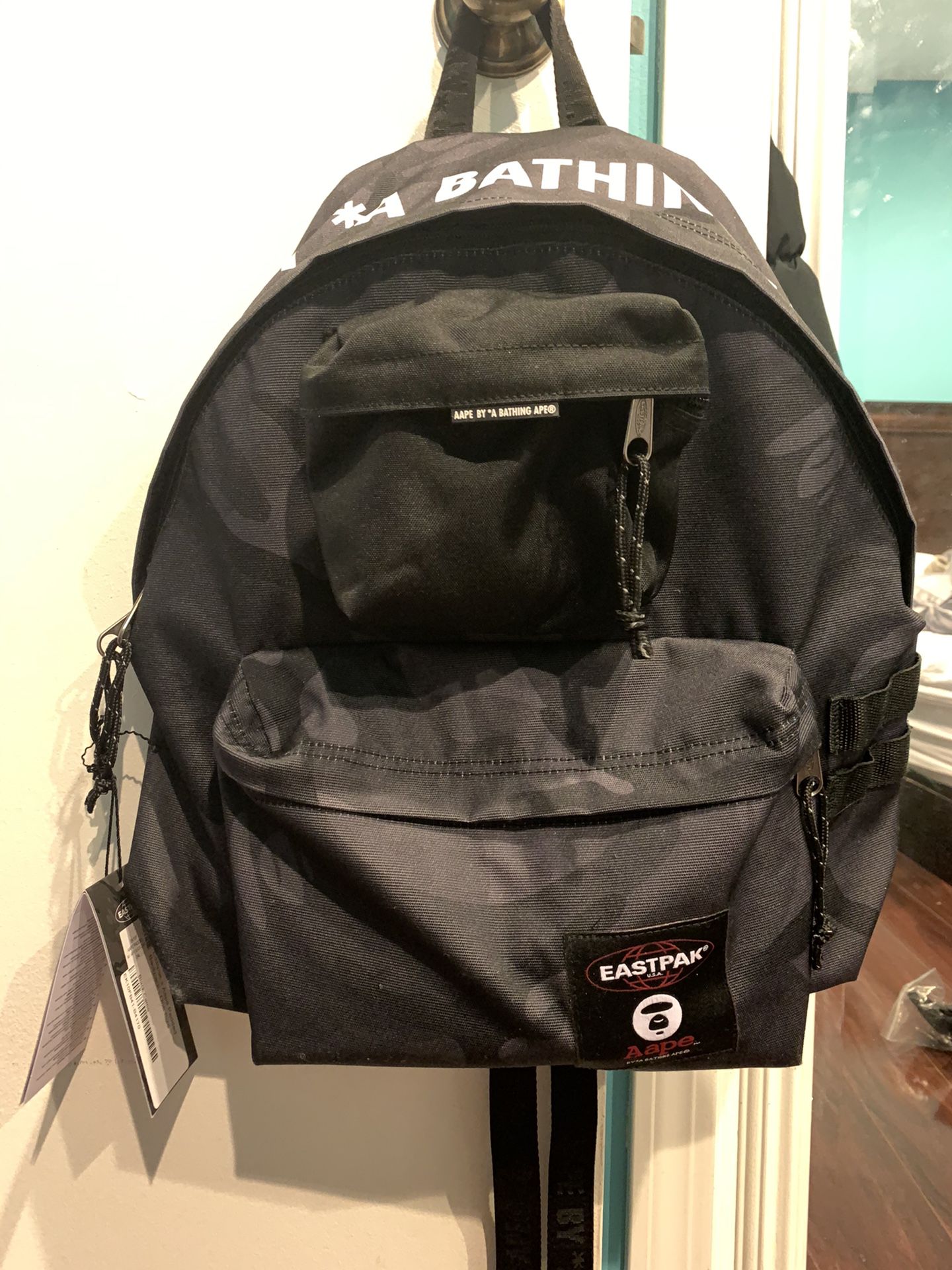 Bathing ape AAPE x Eastpack black camo backpack
