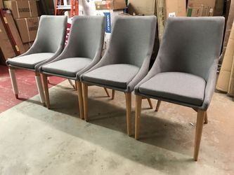 Brand New Fabric Upholstered Comfort Chairs Light Gray