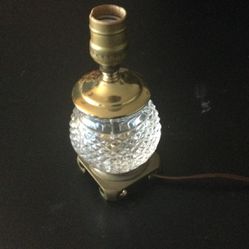 Vintage Waterford Crystal Jar Lamp With Brass