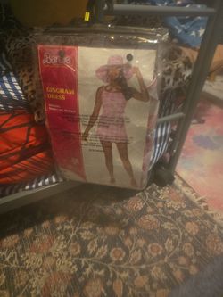 Barbie The Movie Gingham Dress Adult Medium 8-10 Includes Everything