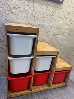 IKEA TROFAST SOLID PINE STORAGE WITH BINs - Local Delivery for a Fee - See My Other Items 😃