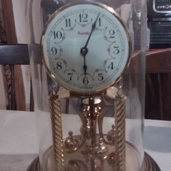Brass Kieninger & Obergfell KUNDO Dome Clock w/Key - White Clock Face

