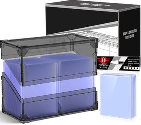 Homthy Trading Card Storage Box + 100 Top Loaders + 100 Penny Sleeves - Pokemon / MTG / Sports