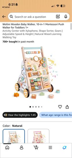 Montessori Baby Push Walker