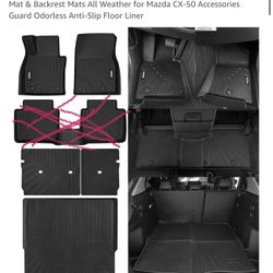 Floor Mats for Mazda CX-50 2023 2024 2025 Floor Mats & Trunk Mat & Backrest Mats All Weather for Mazda CX-50 Accessories Guard Odorless Anti-Slip Floo