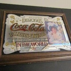Beautiful Vintage Coca-Cola Mirror Sign 