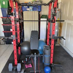 Home Gym, Olympic Style Weights, And Cycle
