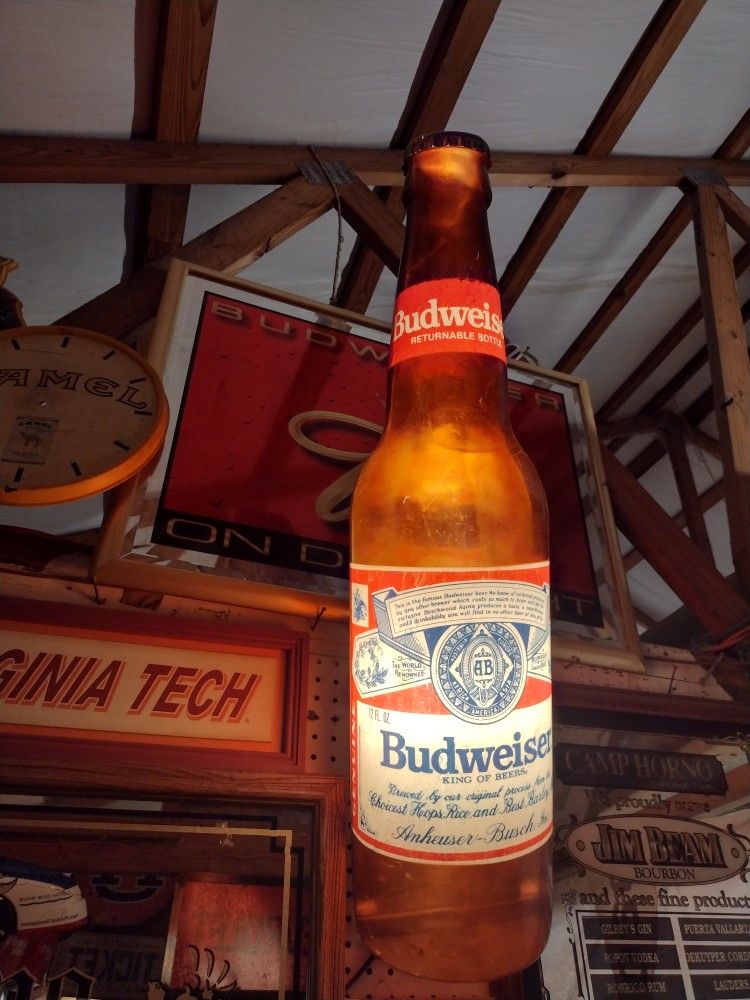 Large Lighted Budweiser Bottle
