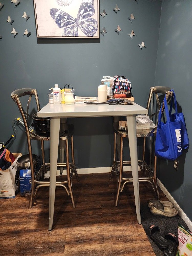 Flash Brand Commercial Indoor/Outdoor Bar Height Table