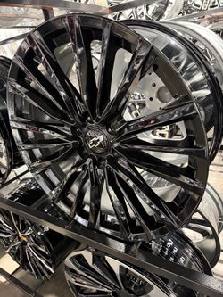 22s black wheels tires new 6x139 new