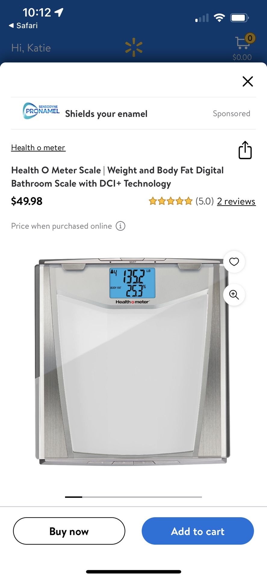 Health O Meter Digital Scale Bathroom Body Fat & Weight