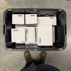 Kohler Purist Brushed Gold Bathroom Fixture Set – Faucet, Shower Trim, Accessories (NEW)