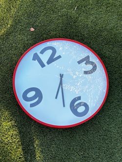 CB2 Xlarge modern red orange clock wall hanging
