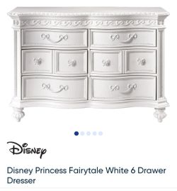 Disney Princess Fairytale White 6 Drawer Dresser
